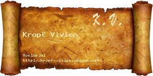 Kropf Vivien névjegykártya